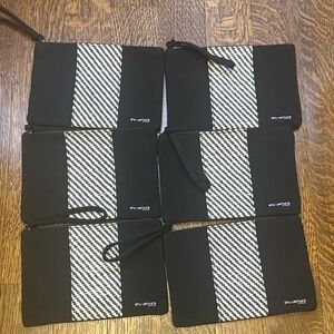 Shu Uemura Black and White Houndstooth Wristlet Pouch